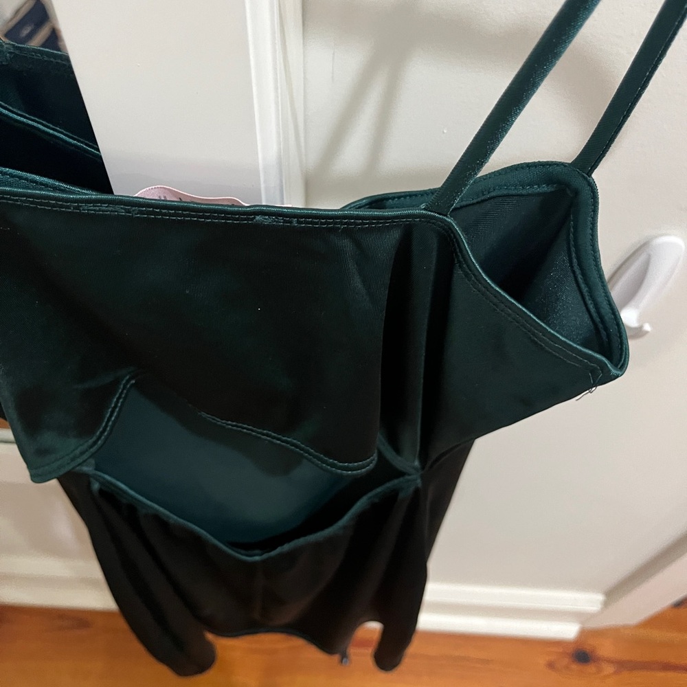 Emerald Green Basic Dress With Open Back. Spaghet… - image 3
